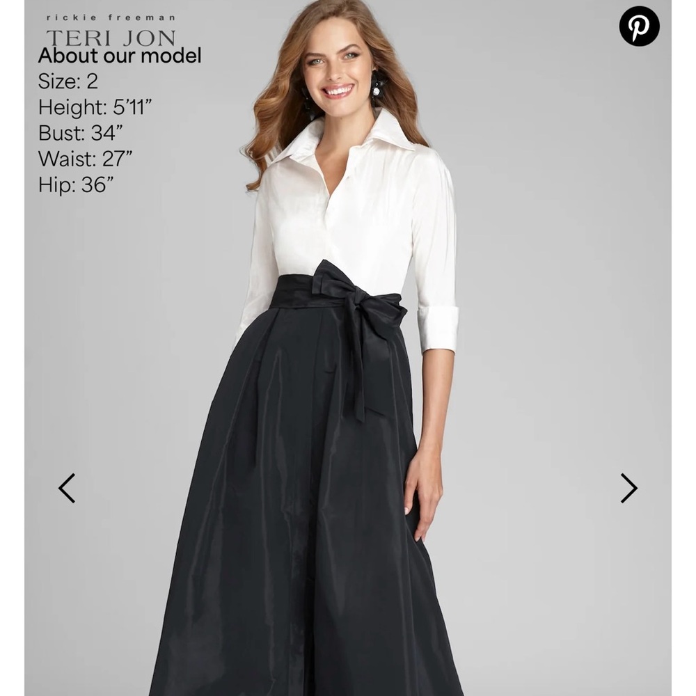 Ricki Freeman for Teri Jon
Sz 10, black & white taffeta
Worn once to the Oscars